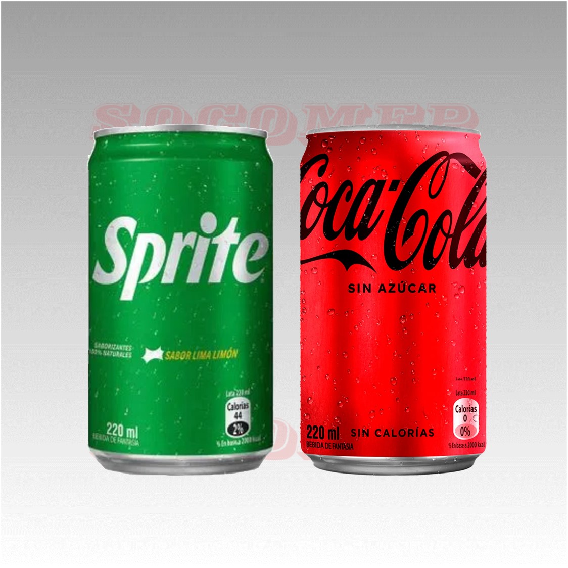 Pack x6 Lata Coca Cola Zero, Sprite 220 cc