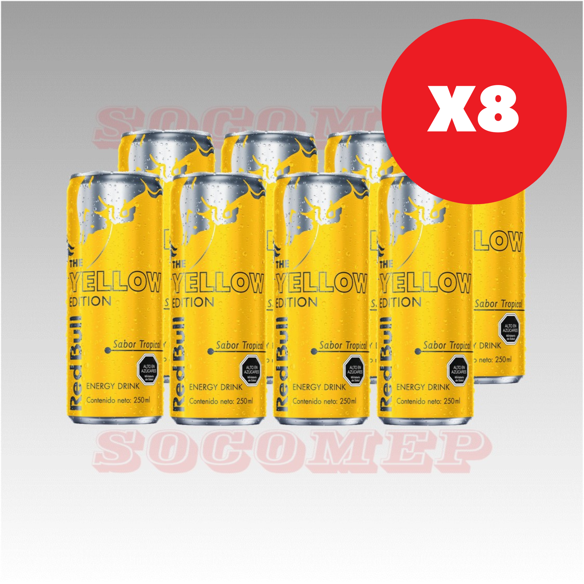 Pack x8 RedBull Yellow Edition 250cc.