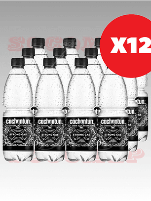 Agua Mineral Cachantún Strong Gas 600cc Pack x12