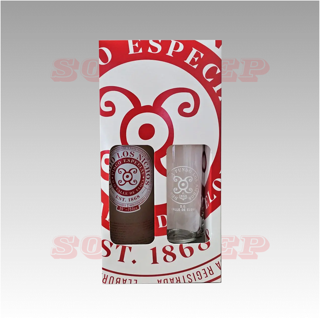 Pisco Los Nichos 35° 750cc + Vaso 1