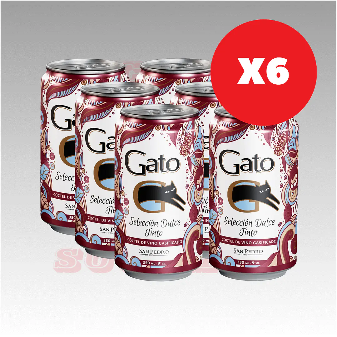 Vino Dulce Gato Variedades Pack x6 3