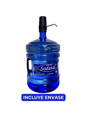 Agua Purificada Sodatal 20lts + Bomba Usb + envase