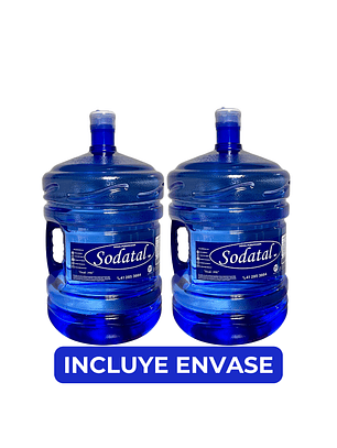 Agua Purificada Sodatal 20lts Pack 2 bot + envase