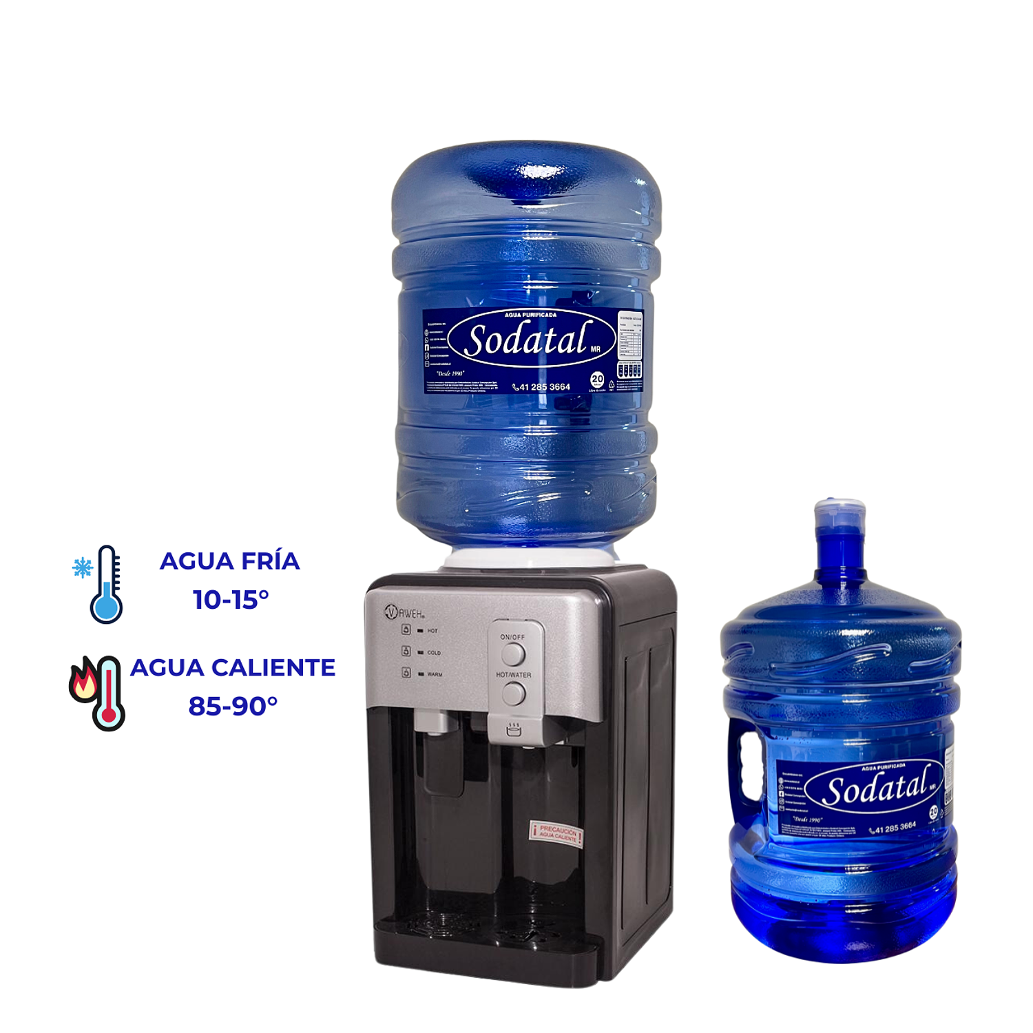 Dispensado Eléctrico Sobre mesa + 2 Bot 20lts