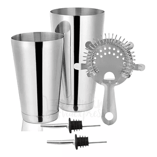 Kit Bartender Profesional Set Shaker 5 Piezas Bar Restaurante