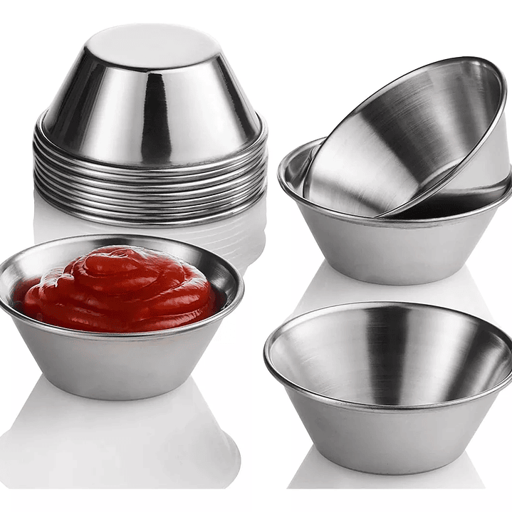 12 Salsera Ramekin Molde Acero Inox 1.5oz Restaurante Menaje 1