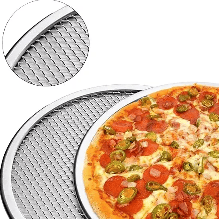 Malla Para Pizza Rejilla De Aluminio 27.5 Cm Horno Pizzería 11 Pulgadas 1