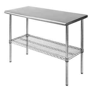 Mesa De Trabajo Restaurante Bar Acer Inoxidable 60x124x88 Cm