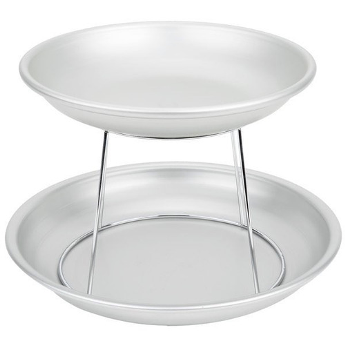 Set Soporte + 2 Bandejas Redonda Aluminio Mariscos Restauran 1