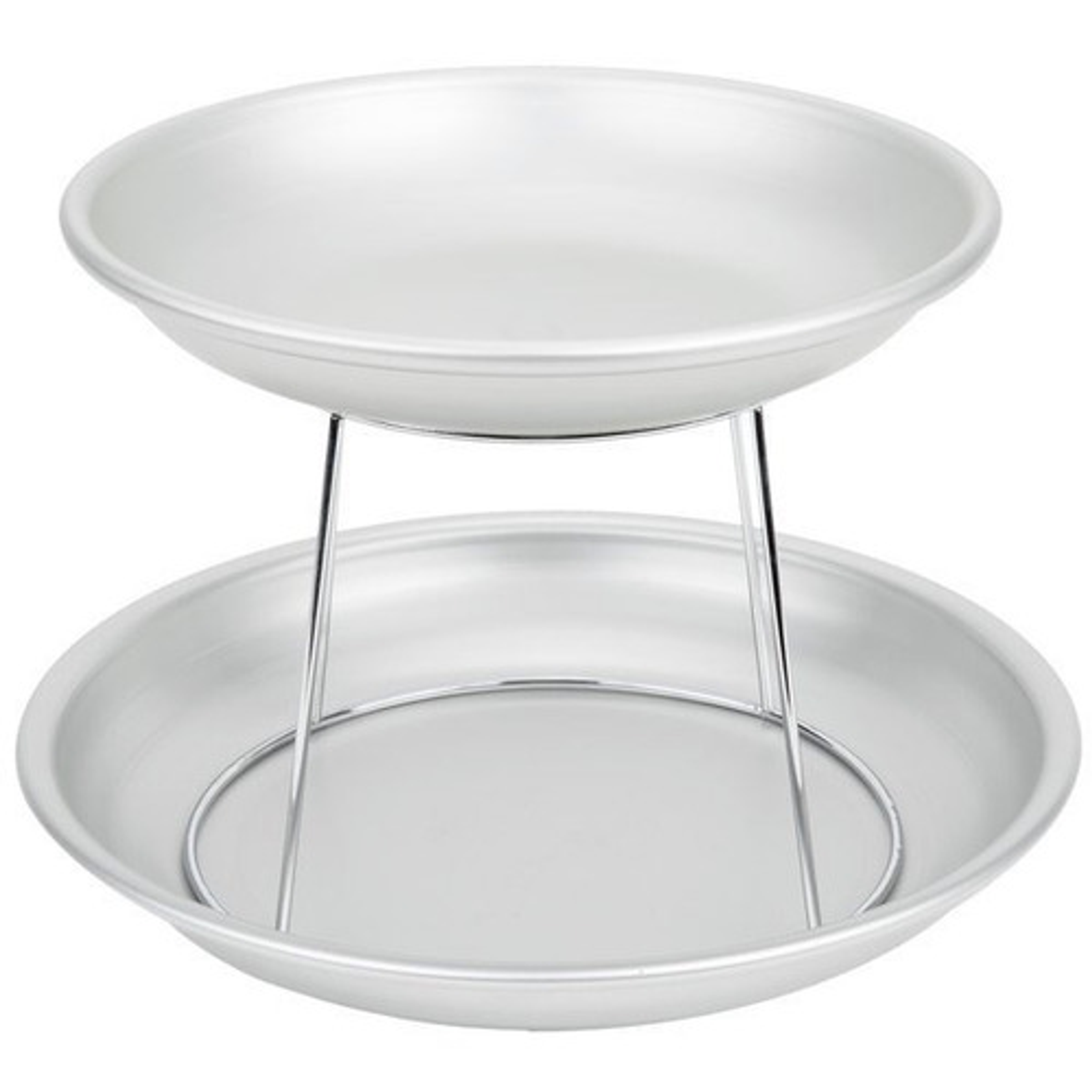 Set Soporte + 2 Bandejas Redonda Aluminio Mariscos Restauran 1