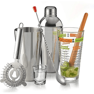 Kit Bartender Shaker Bar Libbey Mixology Cóctel Vaso Receta 