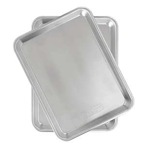 Set X 2 Bandejas Latas De Aluminio Hornear Servir 33x24x3.5