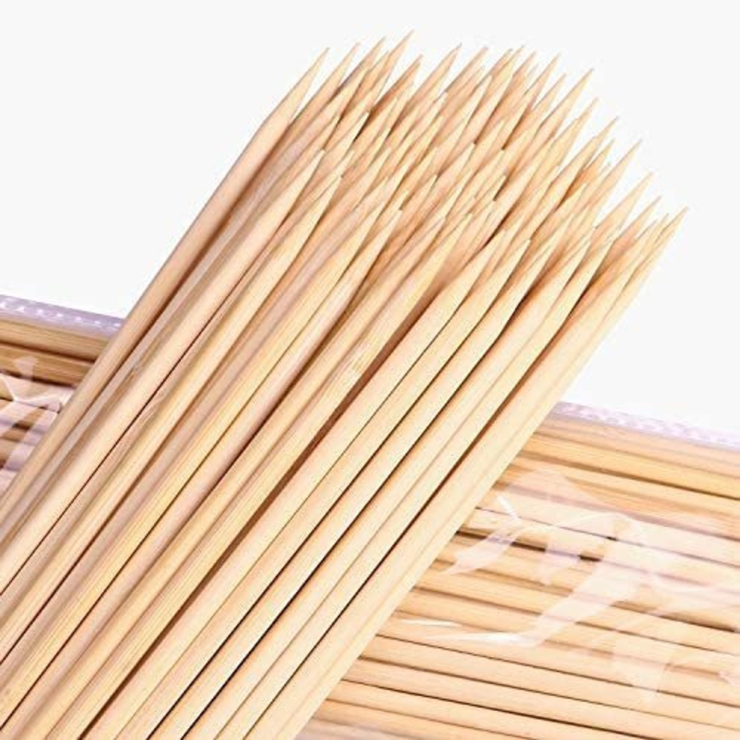 100 Pinchos Chuzos Brochetas Bambú Madera Natural De 25cm 1