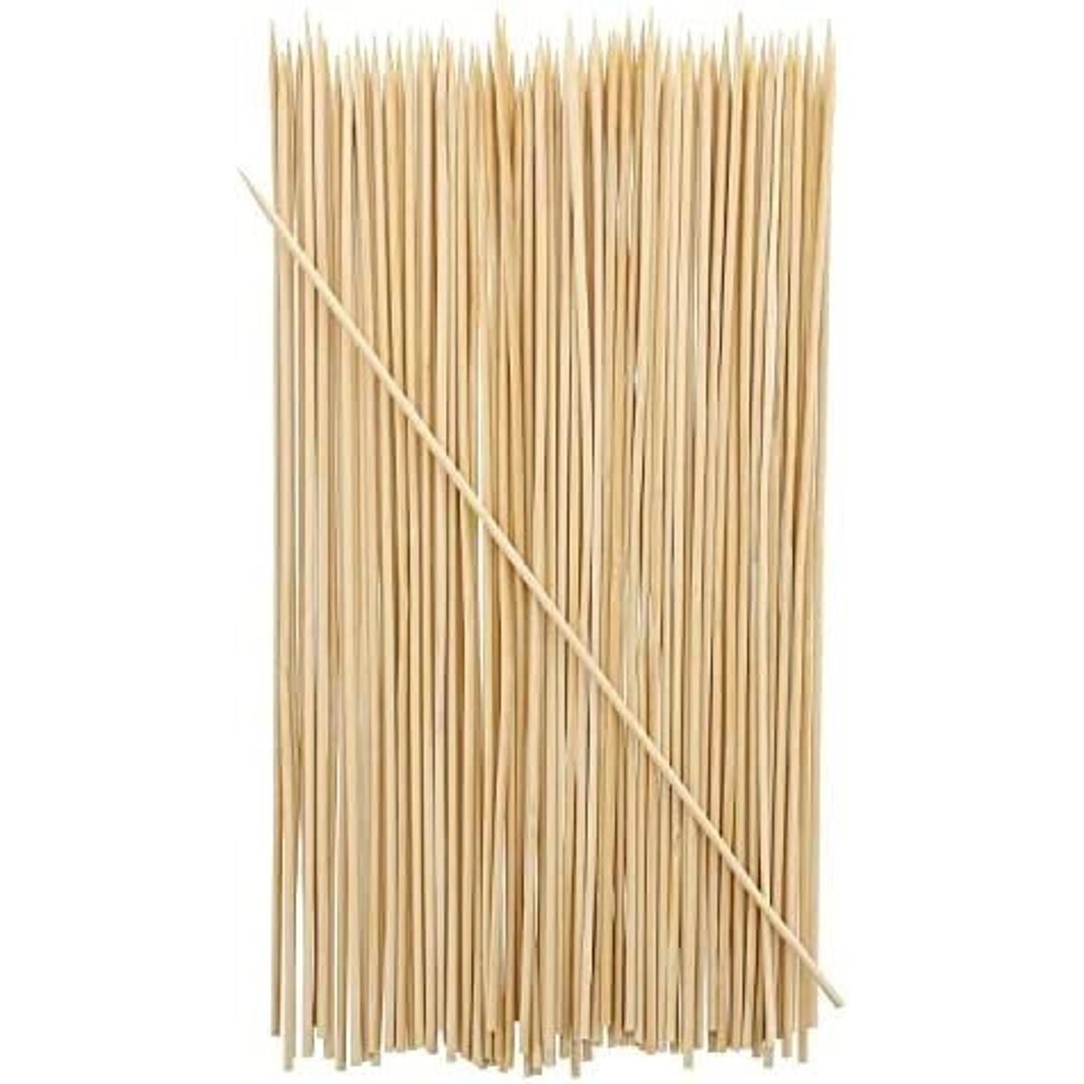 100 Pinchos Chuzos Brochetas Bambú Madera Natural De 25cm 3