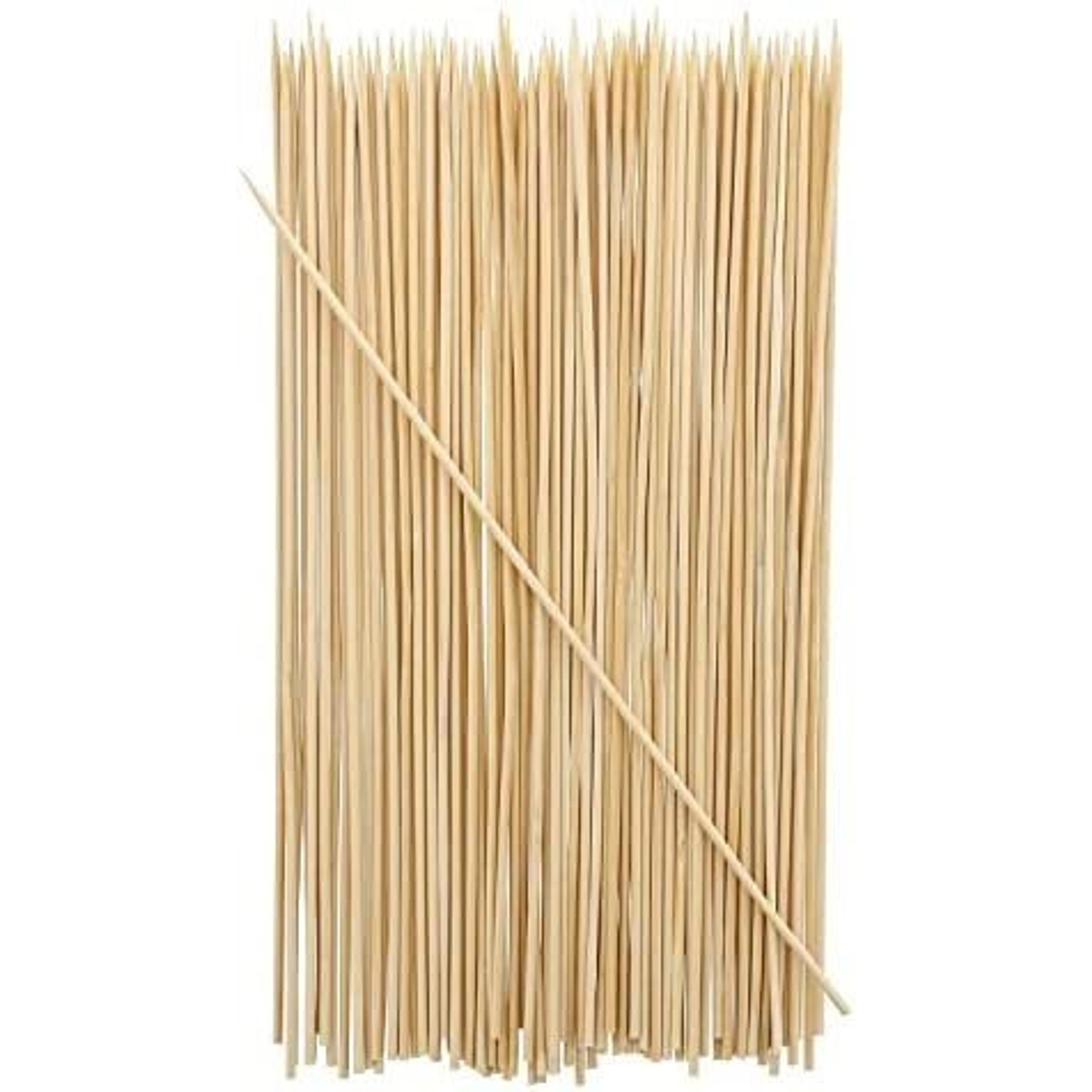 100 Pinchos Chuzos Brochetas Bambú Madera Natural De 25cm 3