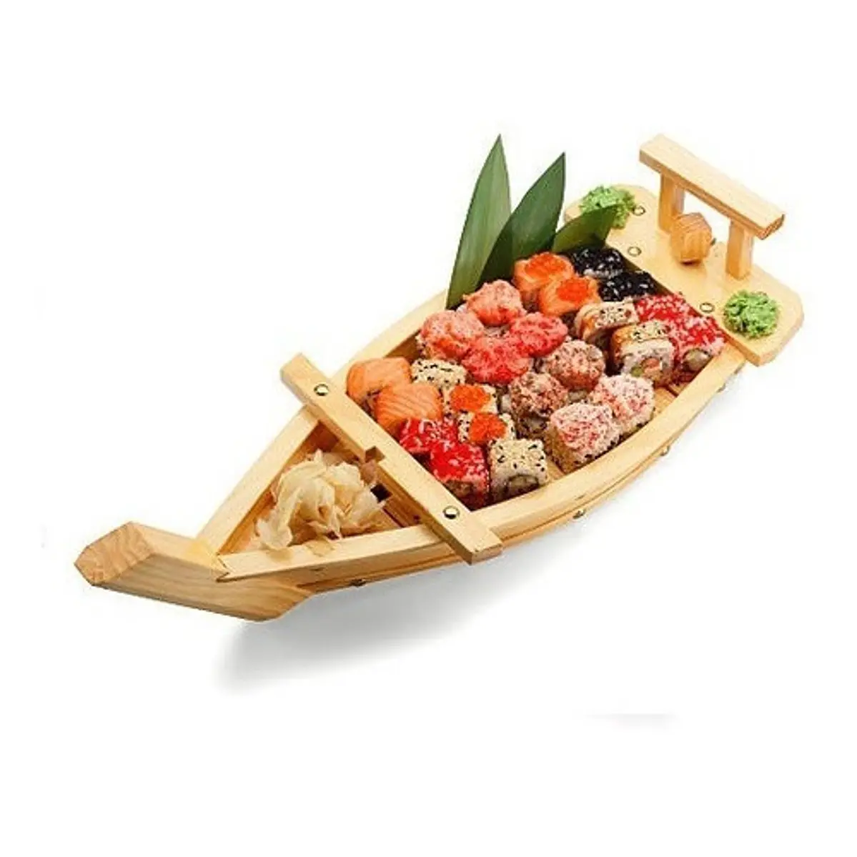 Barco De Madera Para Sushi Roll Sashimi Restaurante Bar – Bandeja de servicio estilo restaurante 2