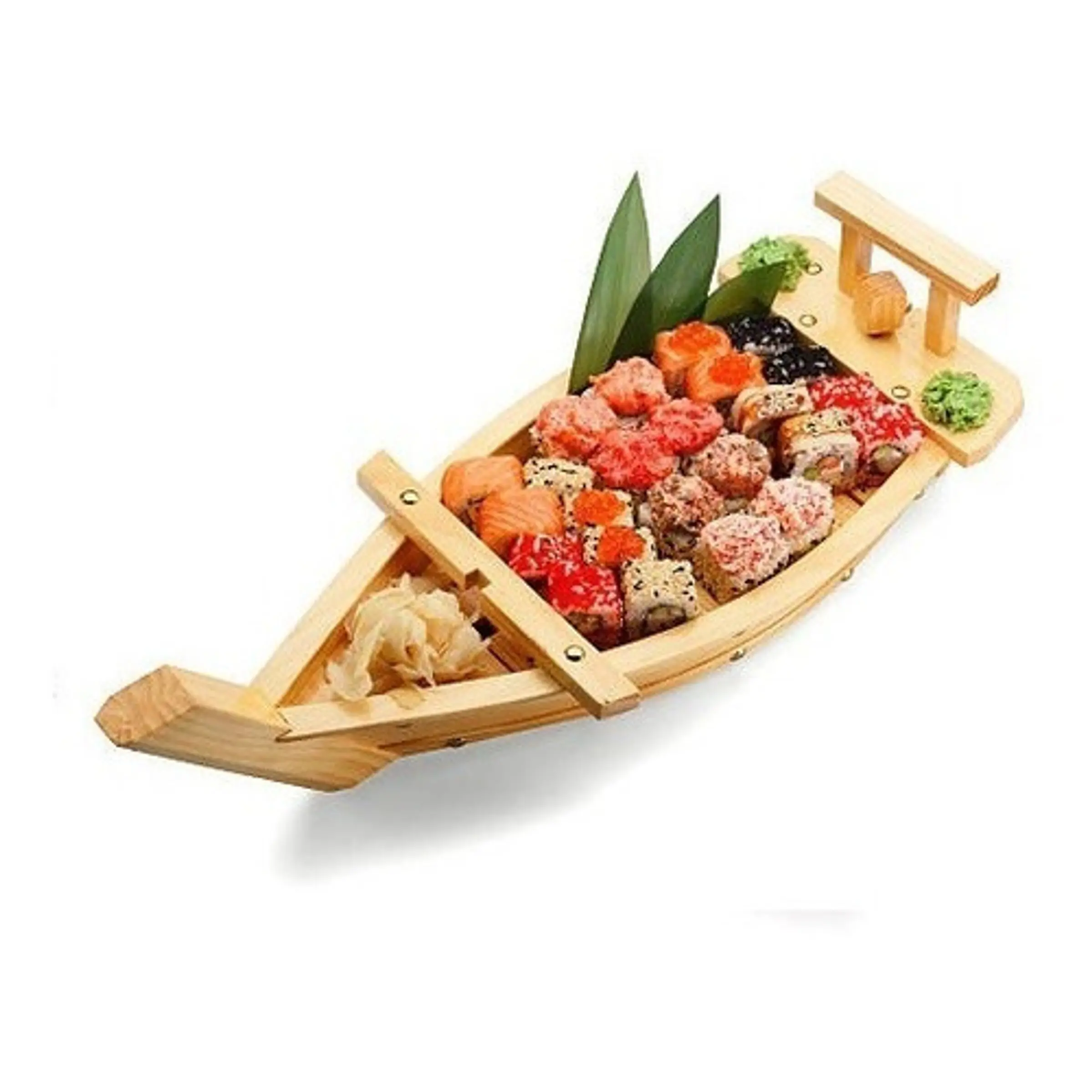 Barco De Madera Para Sushi Roll Sashimi Restaurante Bar – Bandeja de servicio estilo restaurante 2