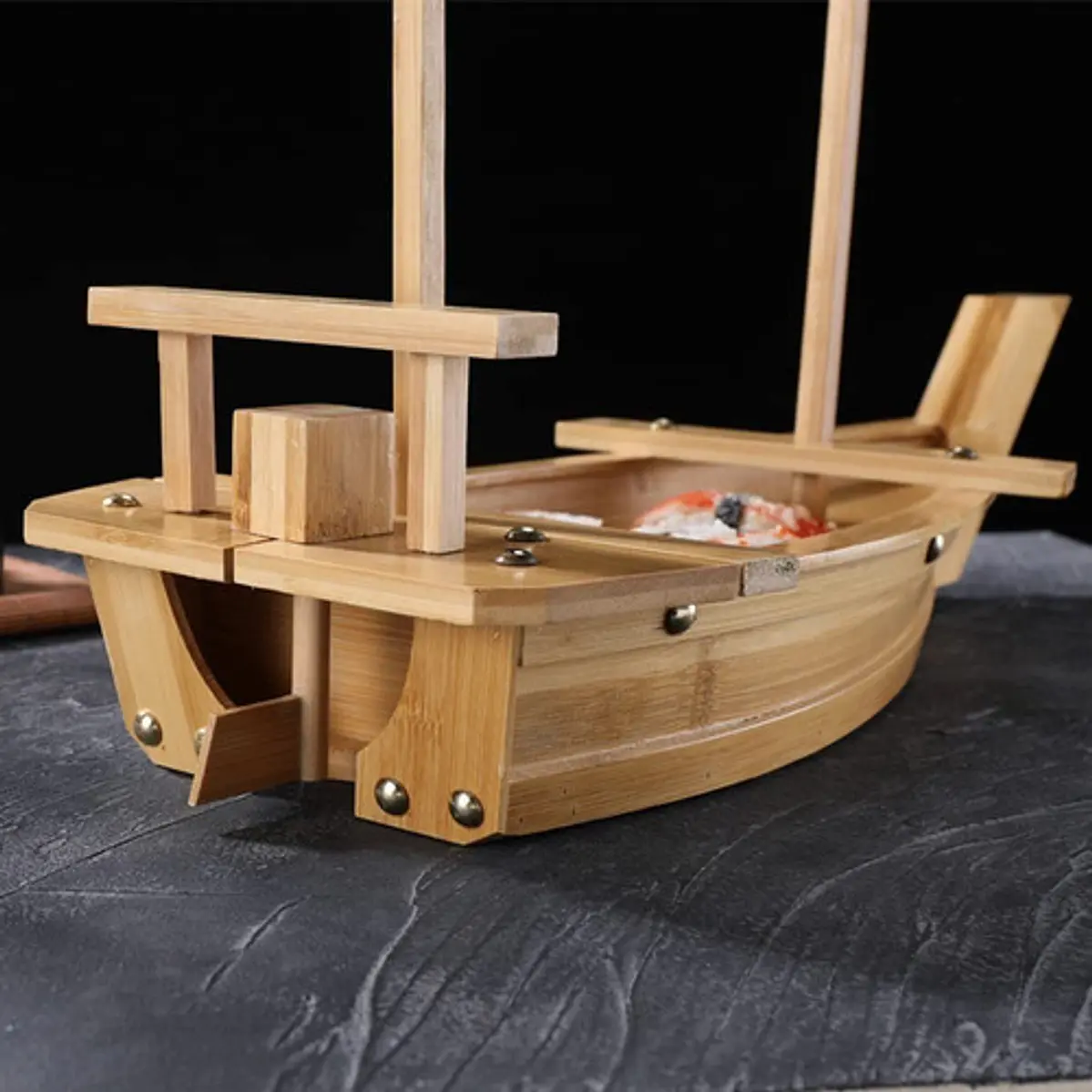 Barco De Madera Para Sushi Roll Sashimi Restaurante Bar – Bandeja de servicio estilo restaurante 8