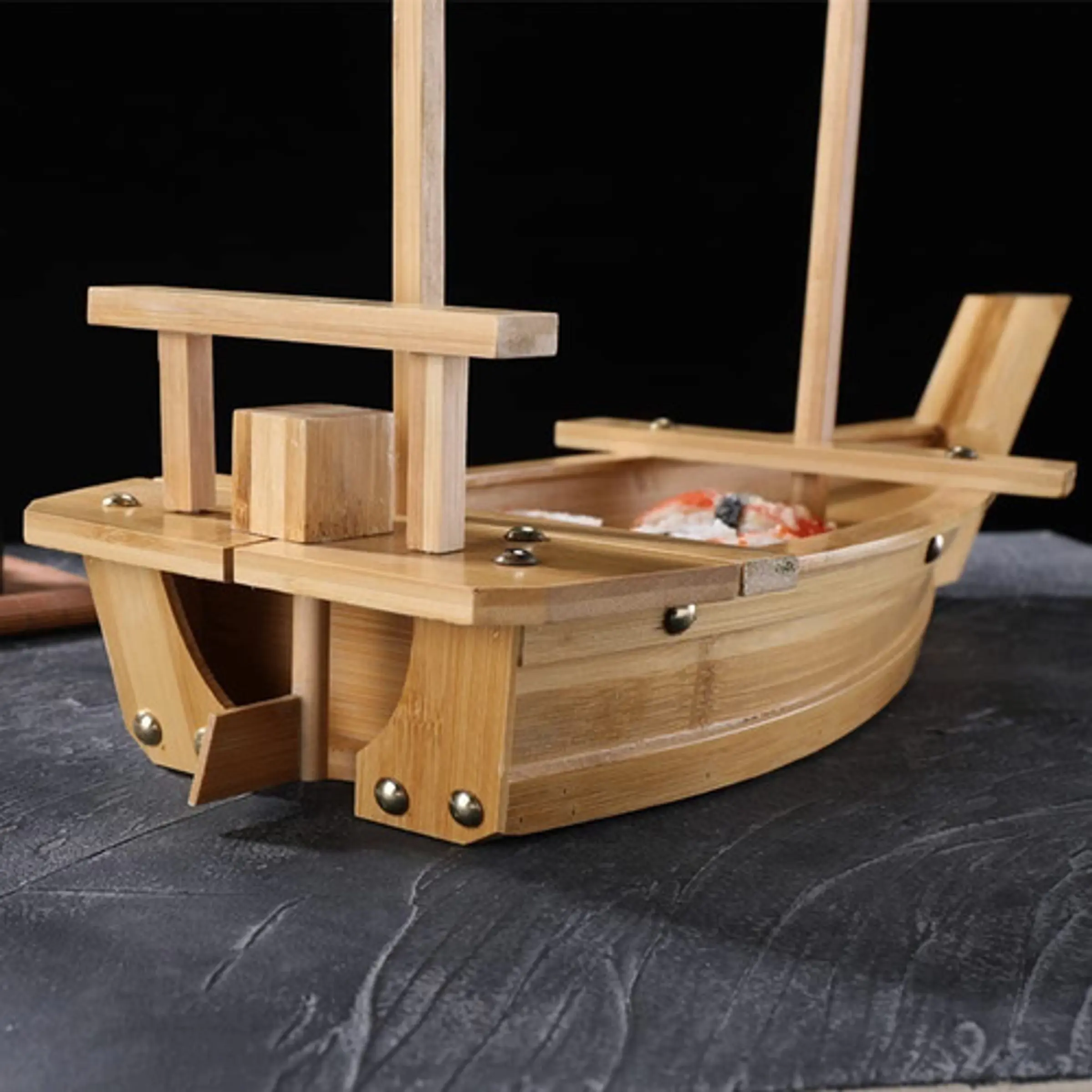 Barco De Madera Para Sushi Roll Sashimi Restaurante Bar – Bandeja de servicio estilo restaurante 8