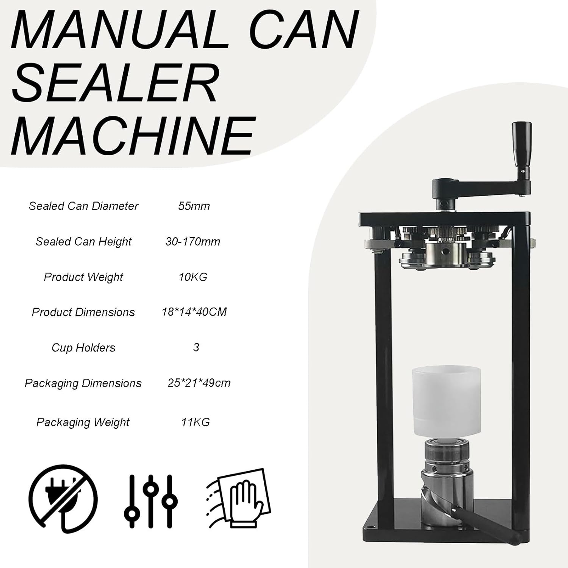 Máquina Selladora de Latas Manual de 55 mm – Para Latas de Aluminio o PET 5