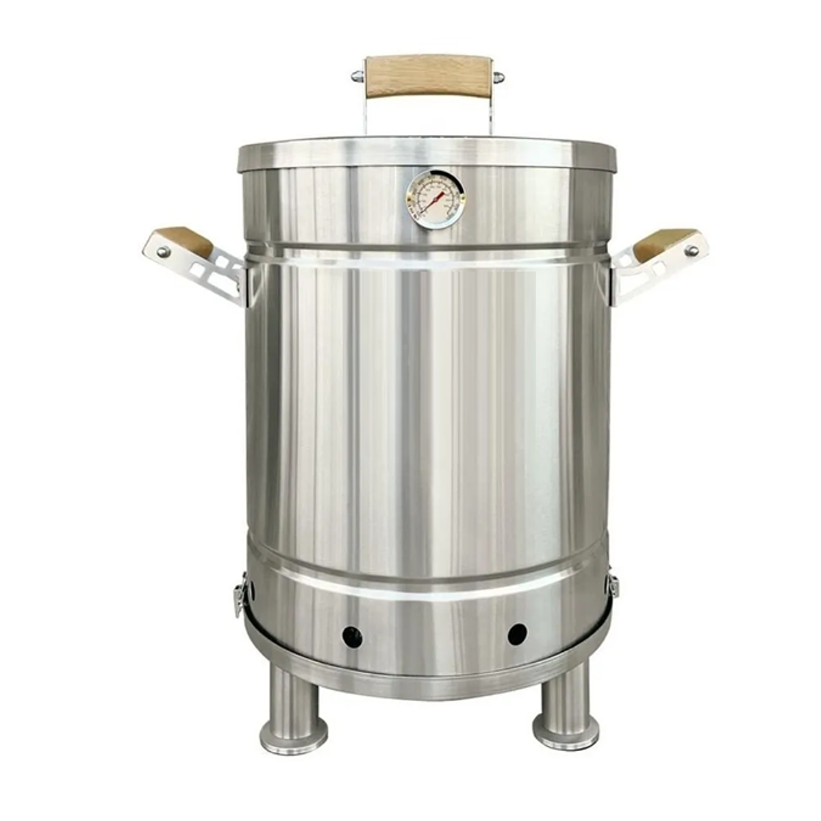 Barril Asador Mediano en Acero Inoxidable Parrilla Removible + 10 Ganchos  1