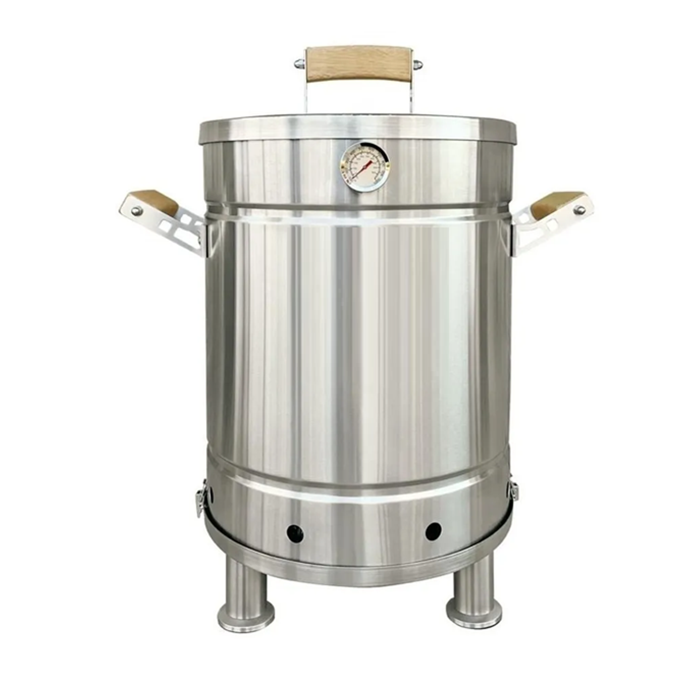 Barril Asador Mediano en Acero Inoxidable Parrilla Removible + 10 Ganchos  1