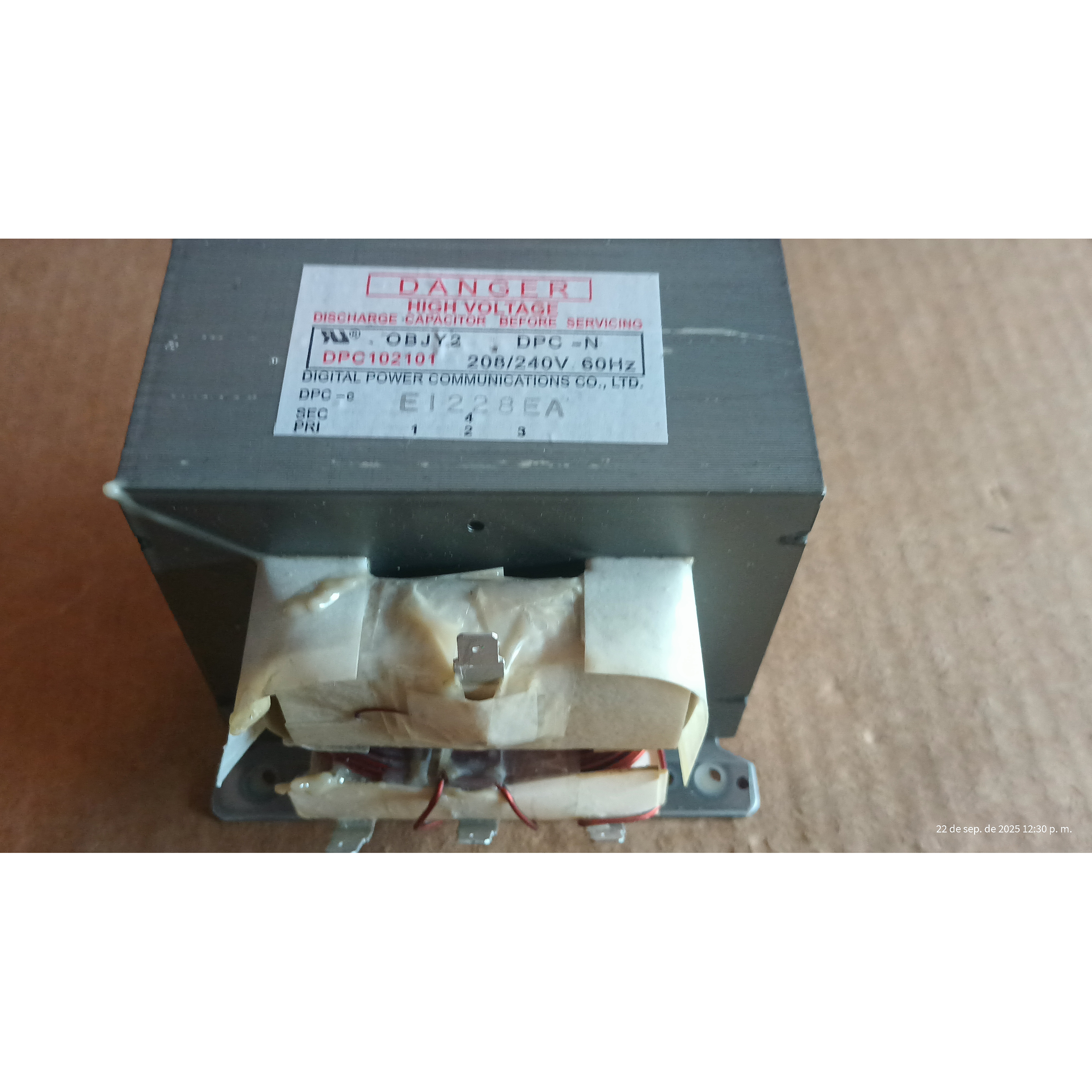 Repuesto Horno Turbochef Transformador Alta Tensión 208/240v 6