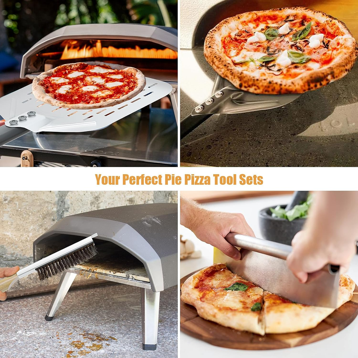 Set Pro Pizzería Horno de  Pizza - Palas Cepillo y Cortador De Pizza – 4 piezas 3