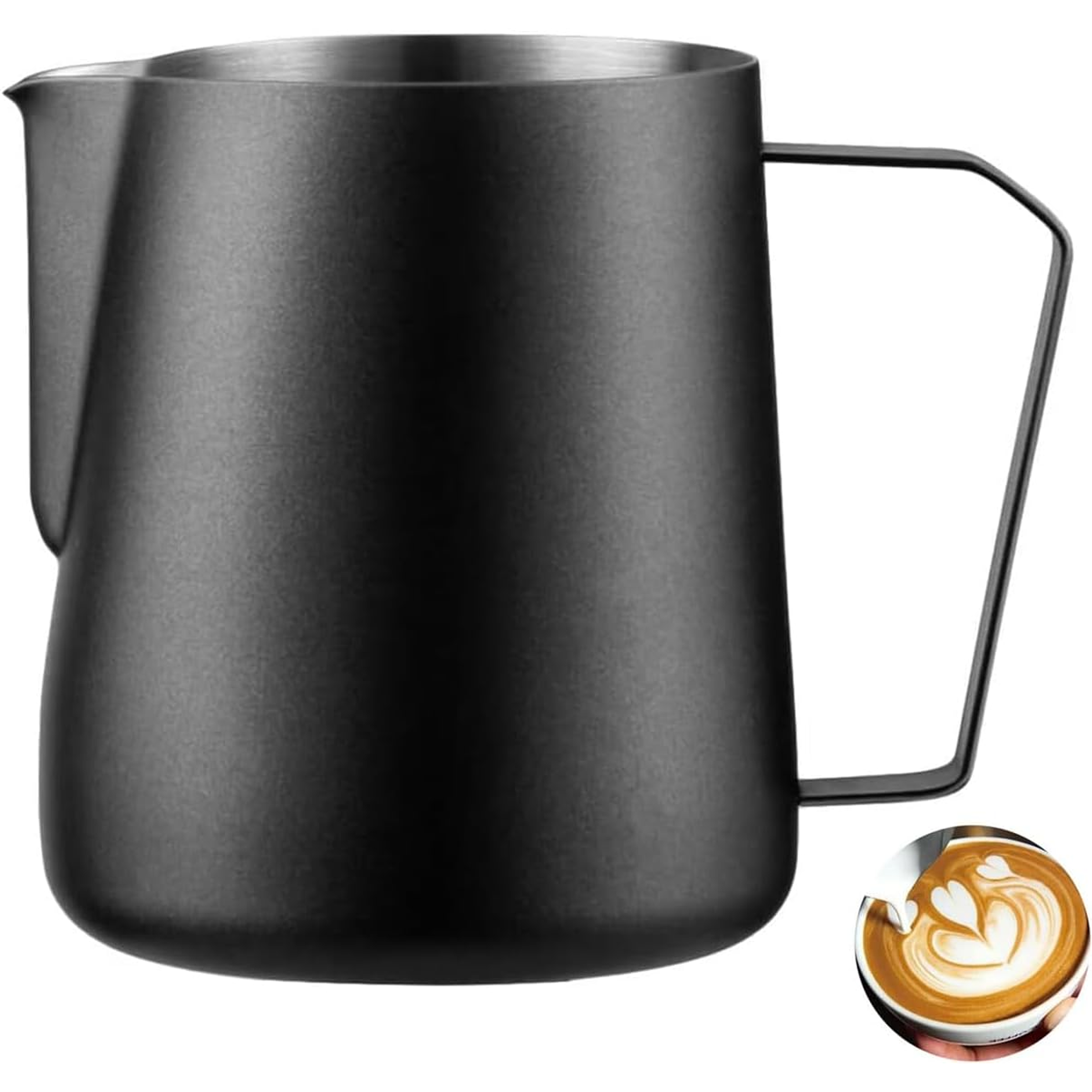 Jarra Café Leche Barista Para Espumar De Acero Inoxidable Negro o Rojo 3