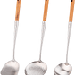 Set Wok Chef Pro Espátula Cucharón Espumadera Acero Inox - Miniatura 1
