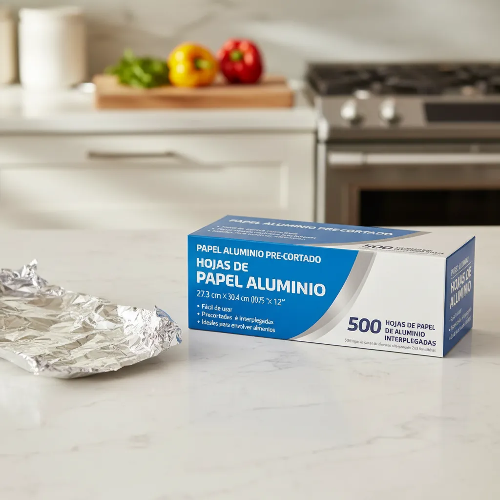 500 Hojas De Papel Aluminio Precortadas 27x30 Cm 2