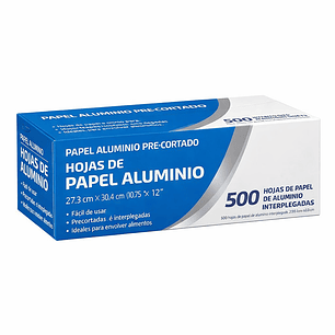 500 Hojas De Papel Aluminio Precortadas 27x30 Cm