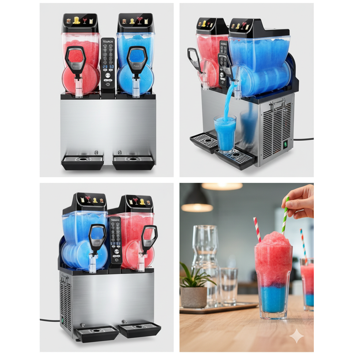 Granizadora Profesional de Doble Tanque Capacidad total: 30L (15 L por tanque) 1