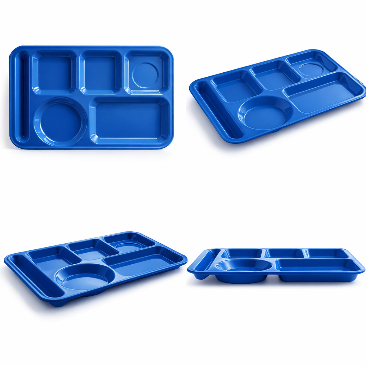 12 Bandejas Para Servicio de Alimentos 6 Compartimentos en Melamina Comedor Restaurante Hotel Escuela Hospitales 1