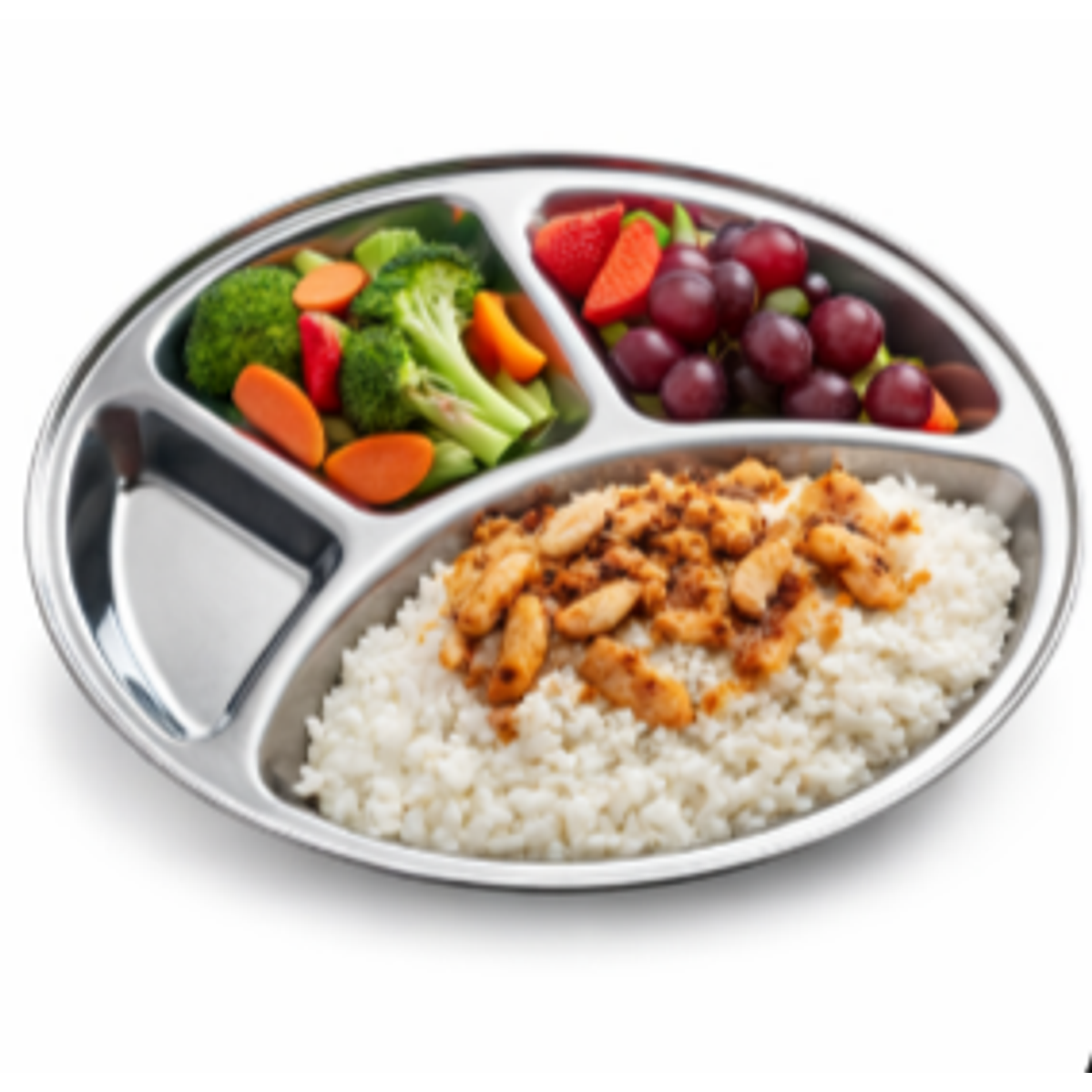 12 Platos En Acero Inoxidable Para Servir Alimentos 4 Compartimientos Cafetería Buffet Hotel Restaurante  1