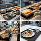 12 Platos En Acero Inoxidable Para Servir Alimentos 4 Compartimientos Cafetería Buffet Hotel Restaurante  - Miniatura 2
