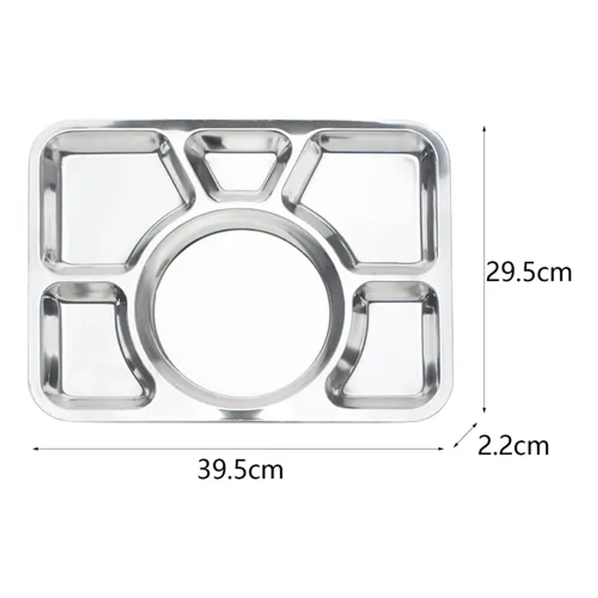 12 Bandejas Rectangular de Acero Inoxidable – 6 Compartimentos Servicio De Alimentos 1