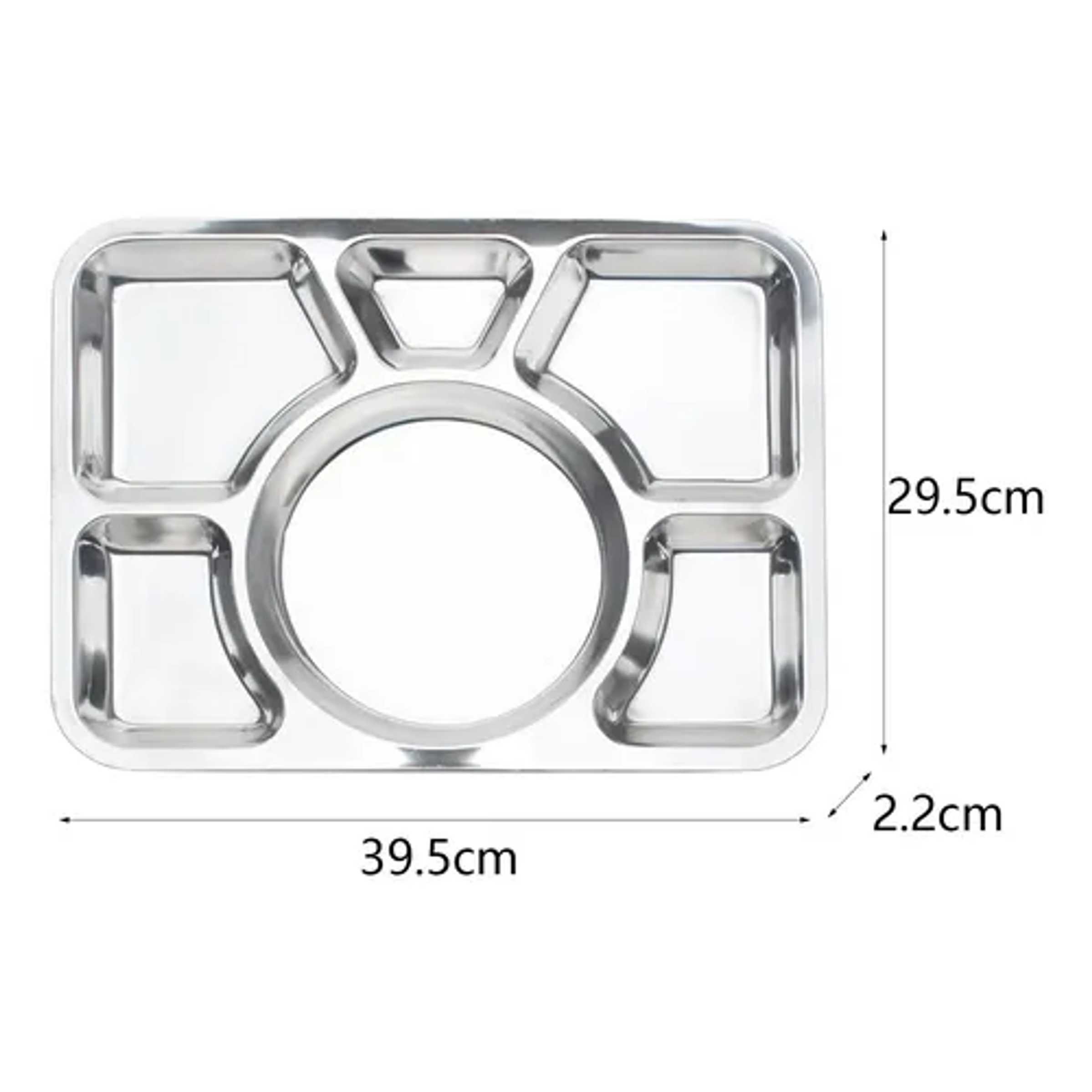 12 Bandejas Rectangular de Acero Inoxidable – 6 Compartimentos Servicio De Alimentos 1