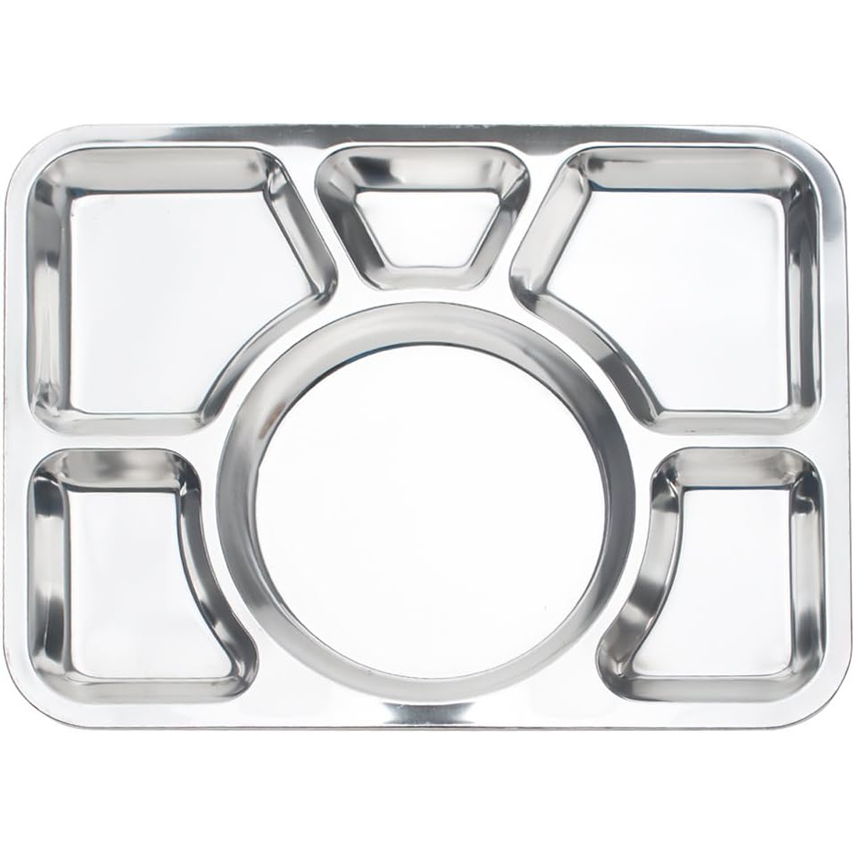 12 Bandejas Rectangular de Acero Inoxidable – 6 Compartimentos Servicio De Alimentos 2