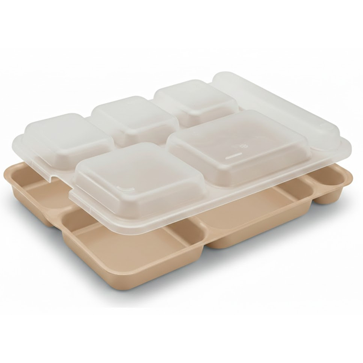 Set de 24 Bandejas + 24 Tapas De Servicio Cambro De 6 Compartimientos 1