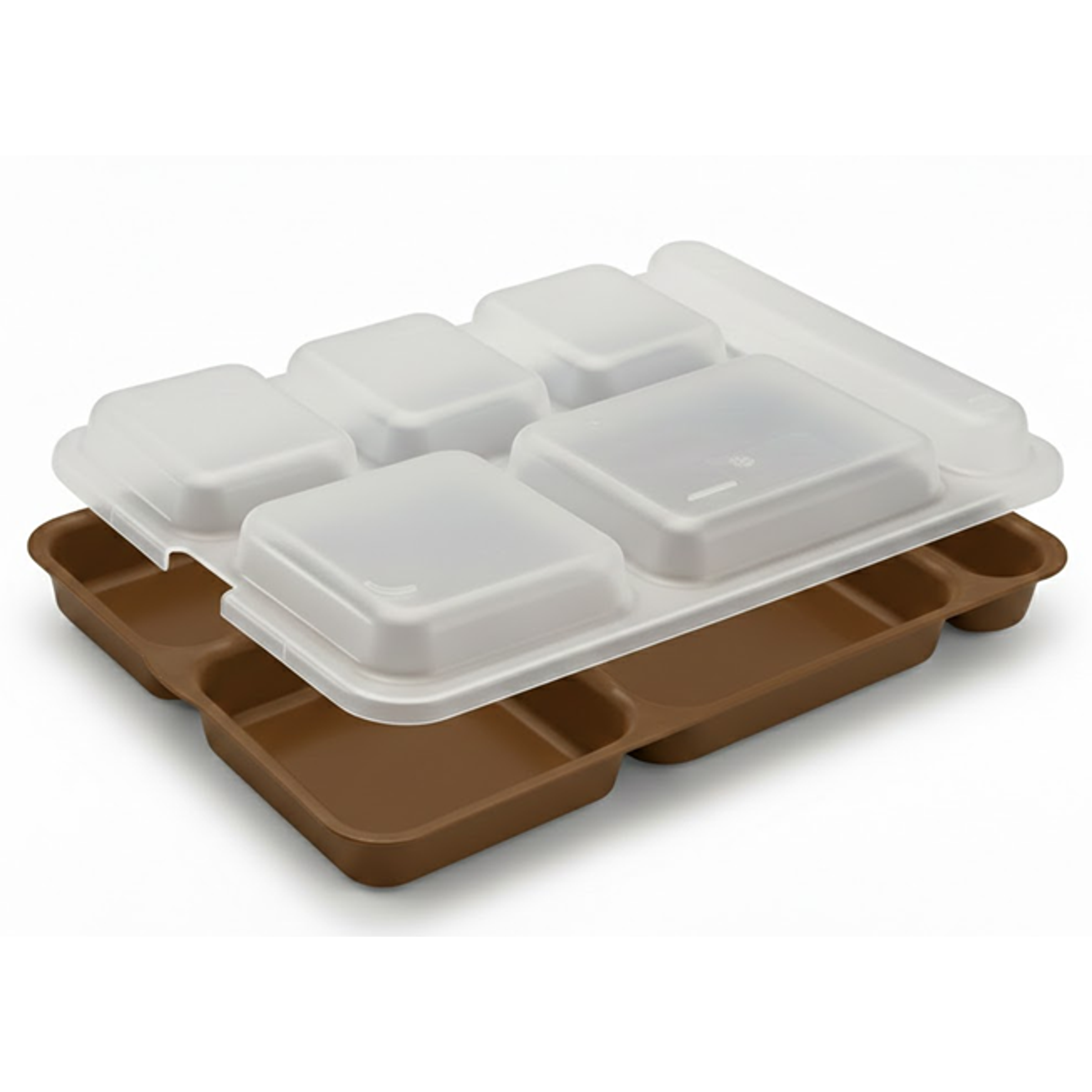 Set de 24 Bandejas + 24 Tapas De Servicio Cambro De 6 Compartimientos 3