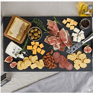 Bandeja Tabla Para Servir (2 en 1) Diseño Funcional de Doble Cara Tipo Piedra Pizarra