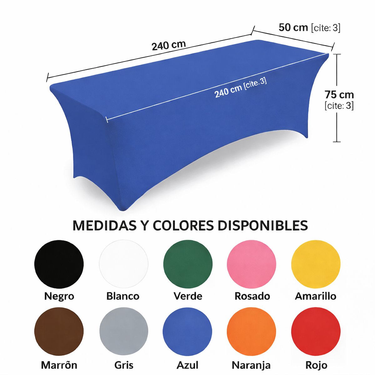 Mantel Elástico Espandex Rectangular – Para Fiestas, Banquetes y Bodas 2