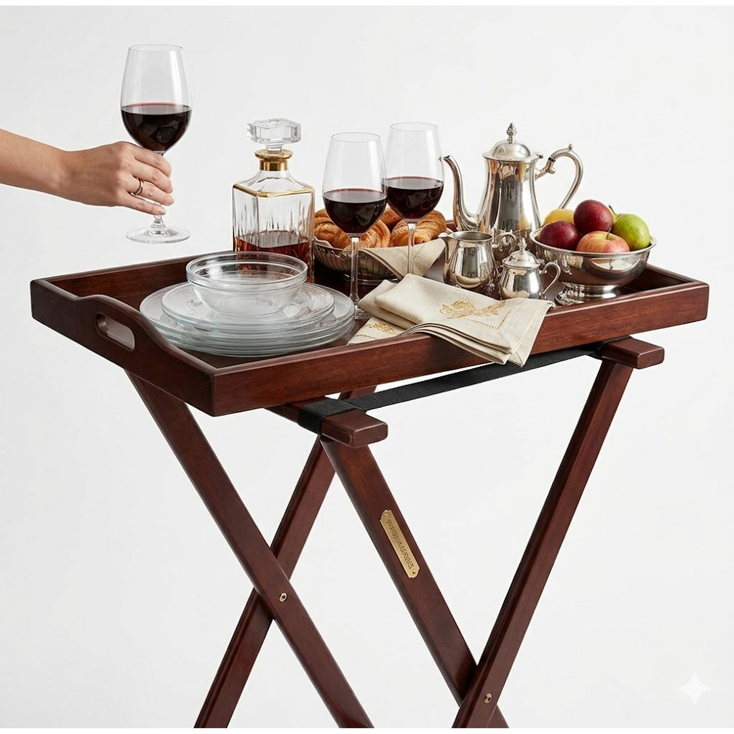 Soporte Plegable para Bandejas de Servicio En Madera – 81 cm 1