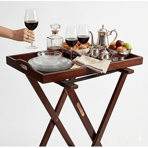 Soporte Plegable para Bandejas de Servicio En Madera – 81 cm