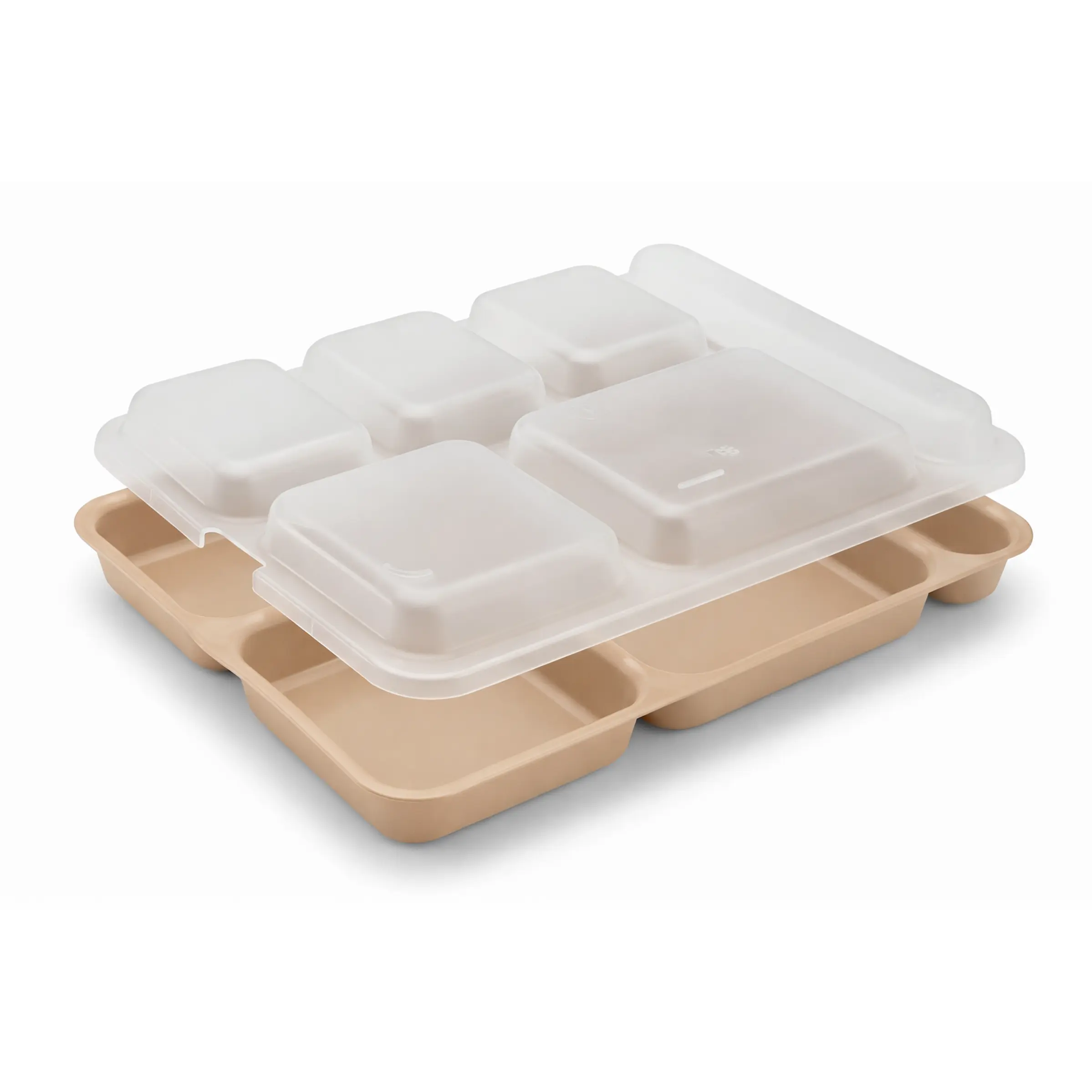 Set de 24 Bandejas + 24 Tapas De Servicio Cambro De 6 Compartimientos 2