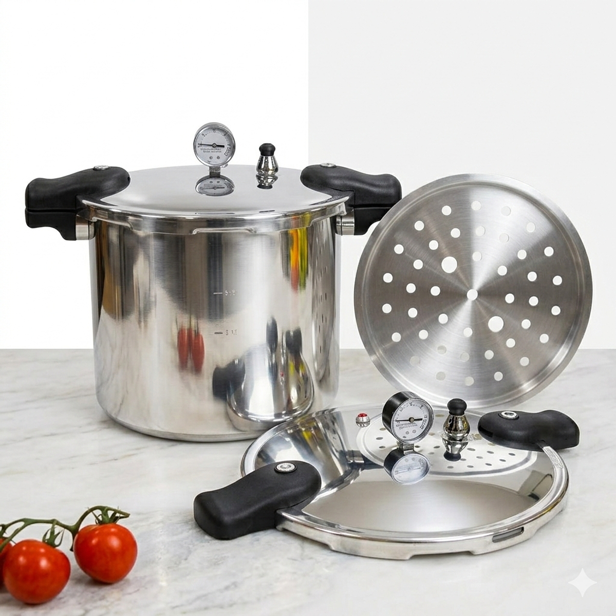 Olla de Presión con Manómetro – 22 QT (20,8 L) Inducción  1