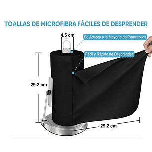 Rollo de 50 Paños de Microfibra Reutilizables 29,2 cm x 29,2 cm - Multiusos 