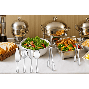 Juego de Utensilios para Servir – 6 Piezas de Acero Inoxidable