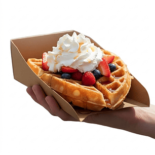 100 Bandejas de Servicio para Waffles – Color Marrón